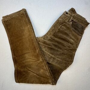 Skotts Suede Pants Women 28 Brown Washable Leather Straight Leg High Rise Canada